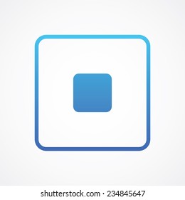 Stop Pause media control icon button. Vector illustration for web, site, mobile application. Simple flat metro design style