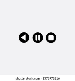 Stop Pause Play Button Music Player Icon Vector