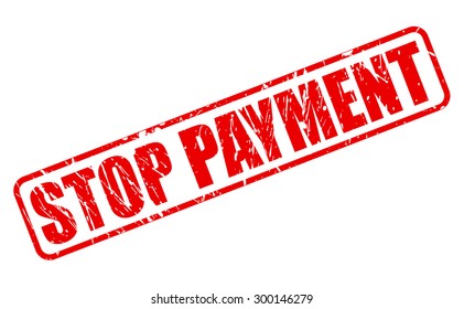 Stop payment red stamp text on white