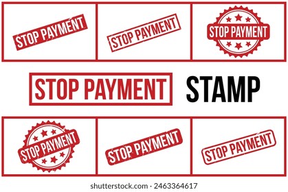 Stop Payment Rubber Stamp Set Vector