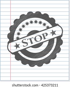 Stop with pencil strokes