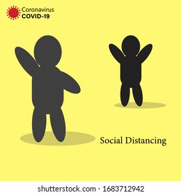 Stop people groups, No gathering, Crowd, Keep a distance to socialize to minimize transmission of the corona virus/COVID-19, Vector illustration design
