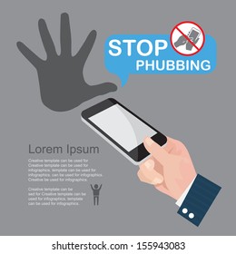 Stop Phubbing, infographics vector.