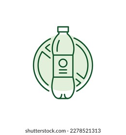 Stop plastic pollution black line icon. Pictogram for web page, mobile app, promo.