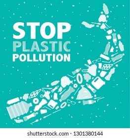 stop plastic pollution environmental banner plastic garbage trash marine life in our ocean decor