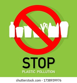 Stop Plastic Pollution Say No Plastic Stock Vector (Royalty Free ...