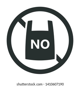 Stop plastic usage concept. Prohibition sign sticker. Save the planet movement. Environment polution warning.