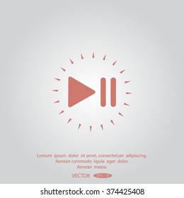 Stop, play, pause web icons