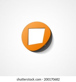Stop play web icon on white background