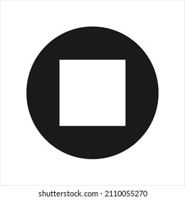 Stop playback button isolated on white background