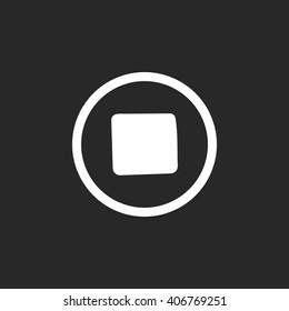 Stop playing button sign  simple icon on background