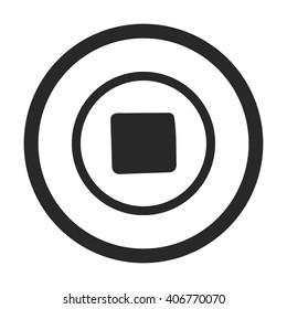Stop playing button sign  simple icon on background