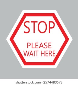  Stop Please wait here thank you vector icon