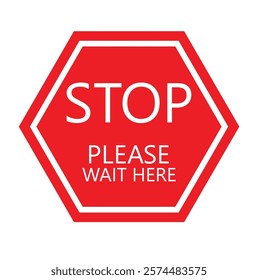  Stop Please wait here thank you vector icon