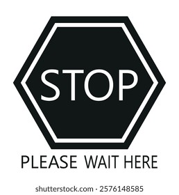  Stop Please wait here thank you vector icon