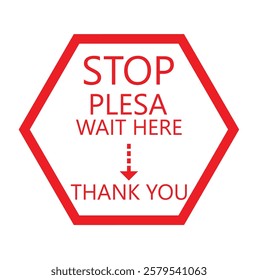  Stop Please wait here thank you vector icon