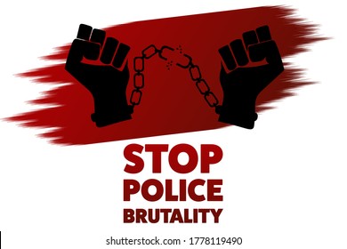 Stop police brutality concept. Template for background, banner, poster with text inscription. Vector EPS10 illustration