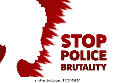 Stop police brutality concept. Template for background, banner, poster with text inscription. Vector EPS10 illustration