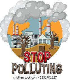 Stop pollution banner vector concept illustration
