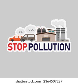 Stop pollution banner vector concept illustratio
