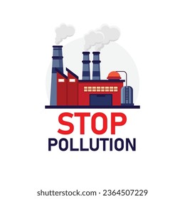 Stop pollution banner vector concept illustratio