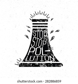 Stop pollution design, grunge concept design, clean vector.