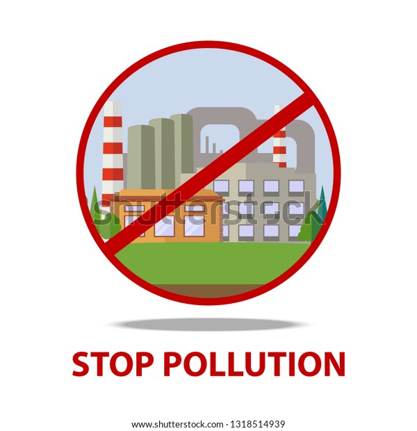 Stop Pollution Ecological Awareness Poster Vector Stock Vector (Royalty ...