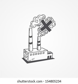 stop pollution environmental background - vector illustration