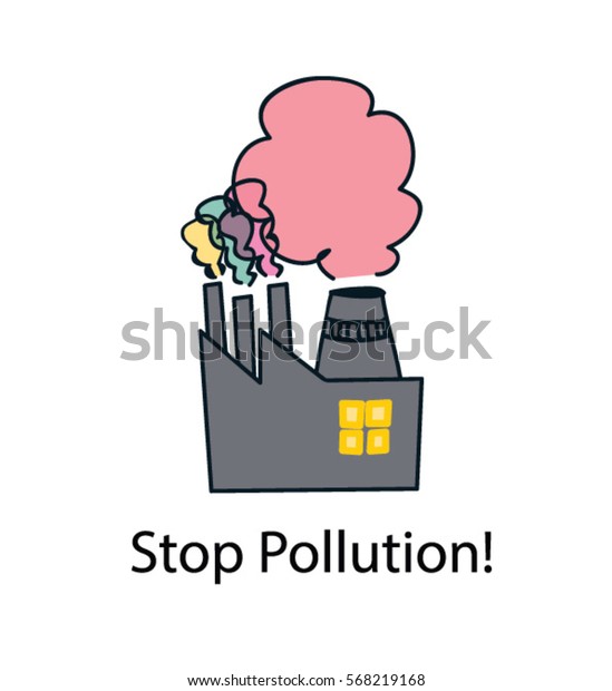 Stop Pollution Sign Factory No Smog Stock Vector (Royalty Free ...