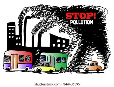 stop! pollution. sketch