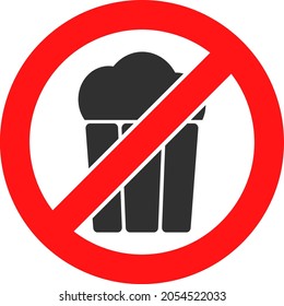 Stop popcorn vector illustration. Flat illustration iconic design of stop popcorn, isolated on a white background.
