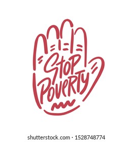 Stop Poverty Vector Illustration. Suitable for Greeting Card, Poster and Banner.