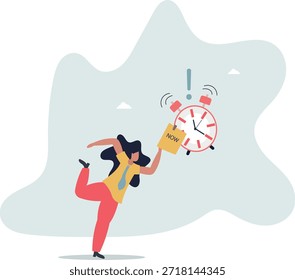 Stop procrastination, do it now or decision to finish work or appointment in time concept.life and employment of people.