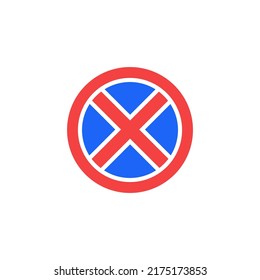 Stop prohibited icon. High quality in colour vector illustration.  