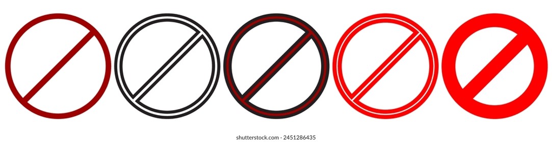 stop prohibition sign red circle no doing stop sign