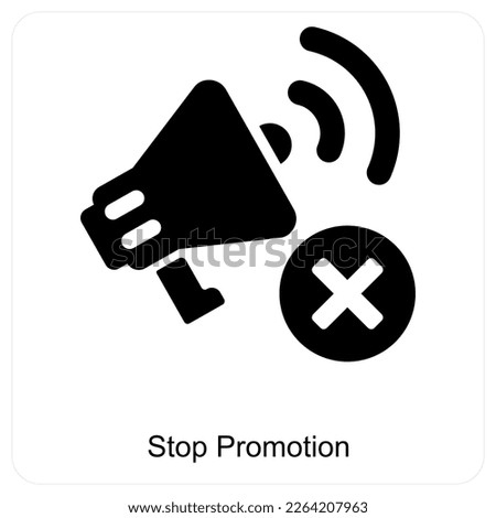 Stop Promotion and stop icon conc ept