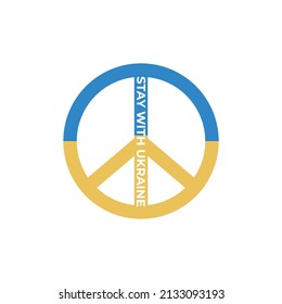 Stop Putin Stop War Banner text with Ukraine flag. International protest, Stop the war against Ukraine. Vector illustration	