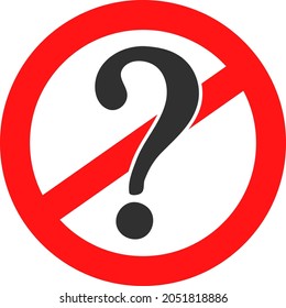 Stop questions vector illustration. Flat illustration iconic design of stop questions, isolated on a white background.