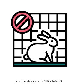 detener el conejo en el vector de icono de color de jaula. detener el conejo en el signo de la jaula. ilustración de símbolo aislado