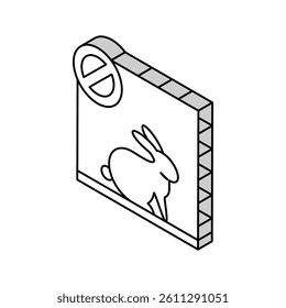 stop rabbit in cage isometric icon vector. stop rabbit in cage sign. isolated symbol illustration