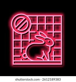 stop rabbit in cage neon light sign vector. stop rabbit in cage illustration