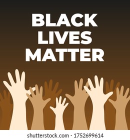 Stop racism. Black lives matter. African American arm gesture. Anti discrimination, help fighting racism poster, Politics tolerance acceptance banner concept. People equality united template in vetor.