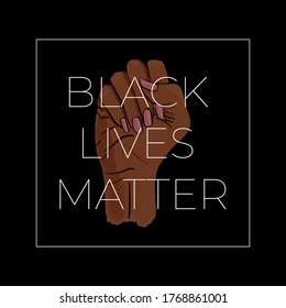 Stop racism. Black lives matter. African American arm gesture. Anti discrimination, help fighting racism poster, tolerance acceptance banner. People equality template vector stock illustration.