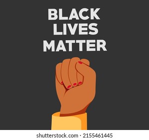 Stop racism. Black lives matter. African American arm gesture. Anti discrimination, help fighting racism poster, Politics tolerance acceptance banner concept. People equality united template in vetor.