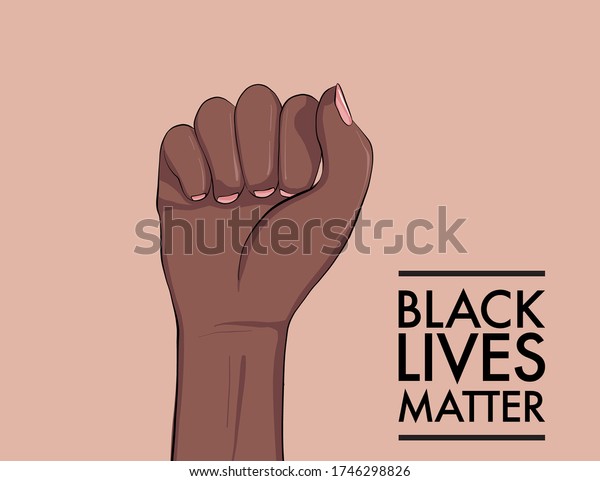 Stop racism. Black lives matter. African American
arm gesture. Anti discrimination, help fighting racism poster,
Politics tolerance acceptance banner concept. People equality
united template in vetor.