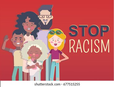 Stop racism concept. Vector illustration