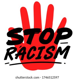 Stop racism. Hand lettering. Vector illustration