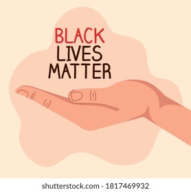 stop racism, with hand receiving, black lives matter concept vector illustration design