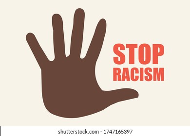 Stop racism icon. Black lives matter concept. Template for background, banner, poster with text. Vector illustration.