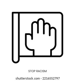 Stop Racism Icon. Line Art Style Design Isolated On White Background